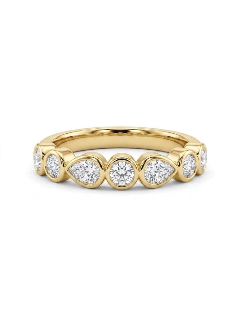 Yellow Gold Wedding Ring with Lab Diamonds | SRL Boutique