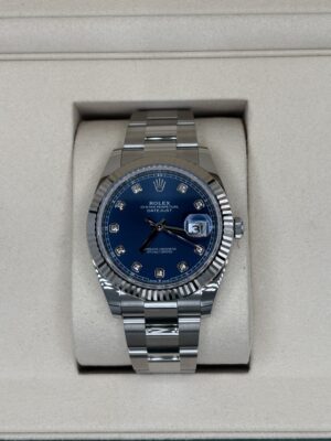 Rolex Datejust 41 Blue Diamond Dial Fluted Oyster 126334 2026