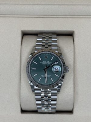 Rolex Datejust 36 Mint Green Dial Fluted Bezel Jubilee 126234-0051