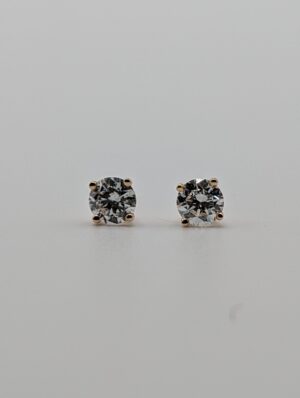 Four Prong Lab Round Diamond Stud Earrings (1.00 ct. tw.)